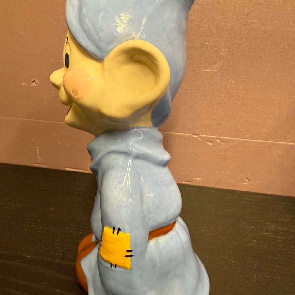 Vintage Walt Disney Production Blue Dopey Dwarf Ceramic Figurine Snow White - Picture 4 of 15